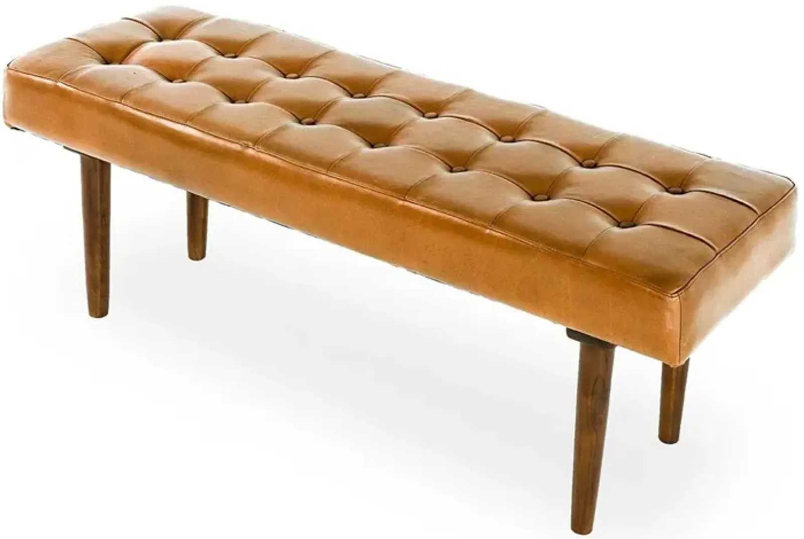 Banten Tan Leather Bench