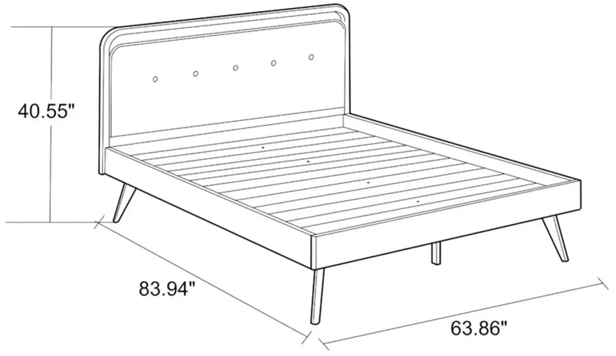 Modern Divani Wood Platform Bed (Queen)