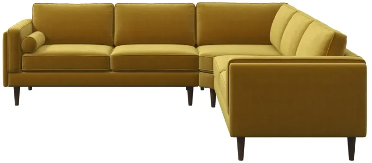 Fordham Gold Velvet Symmetrical Corner Sofa