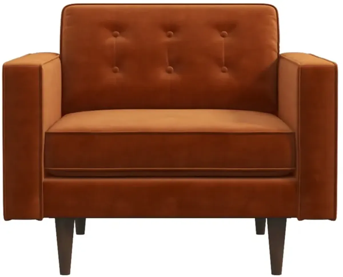 Kirby Lounge Chair Burnt Orange Velvet