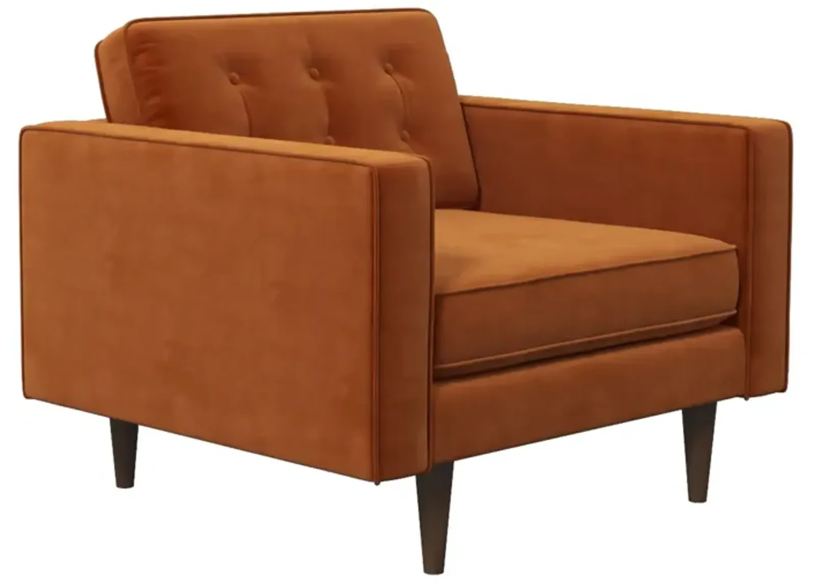 Kirby Lounge Chair Burnt Orange Velvet