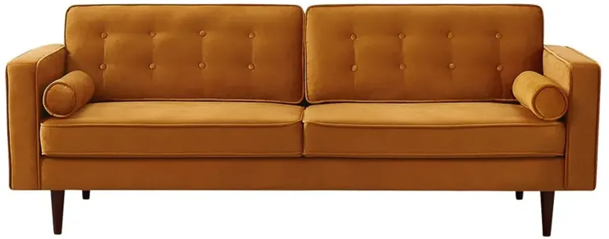 Kirby Burnt Orange Velvet Sofa