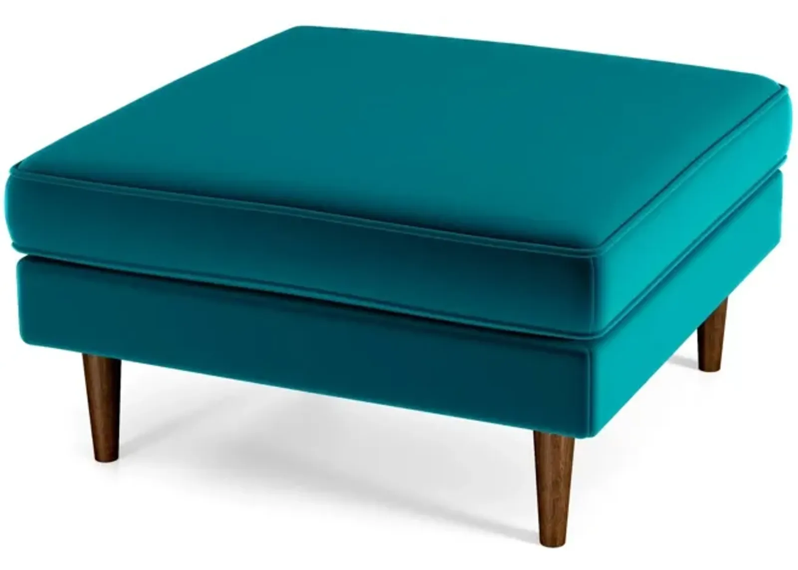 Fordham Teal Velvet Ottoman