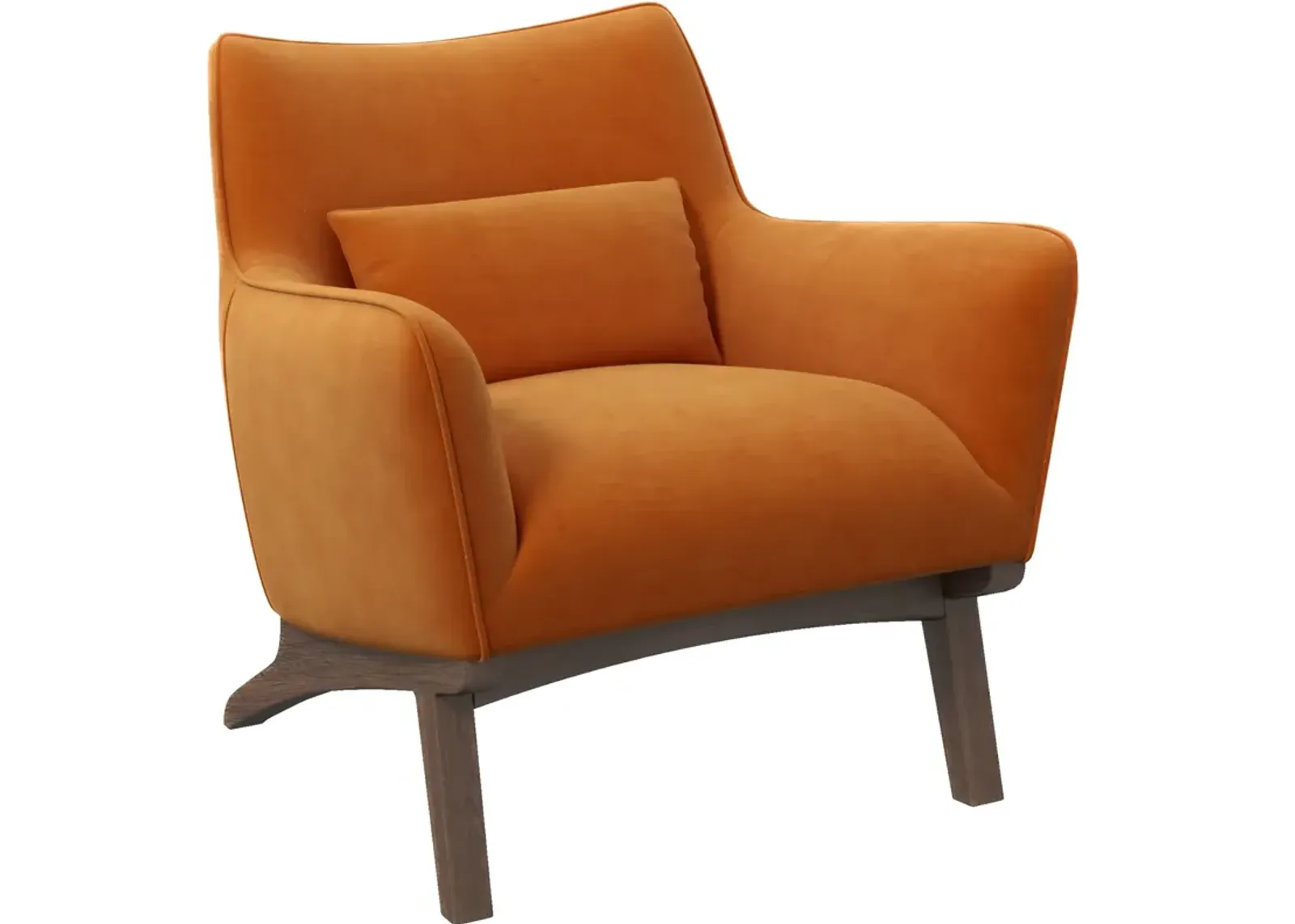 Casper Burnt Orange Velvet Lounge Chair