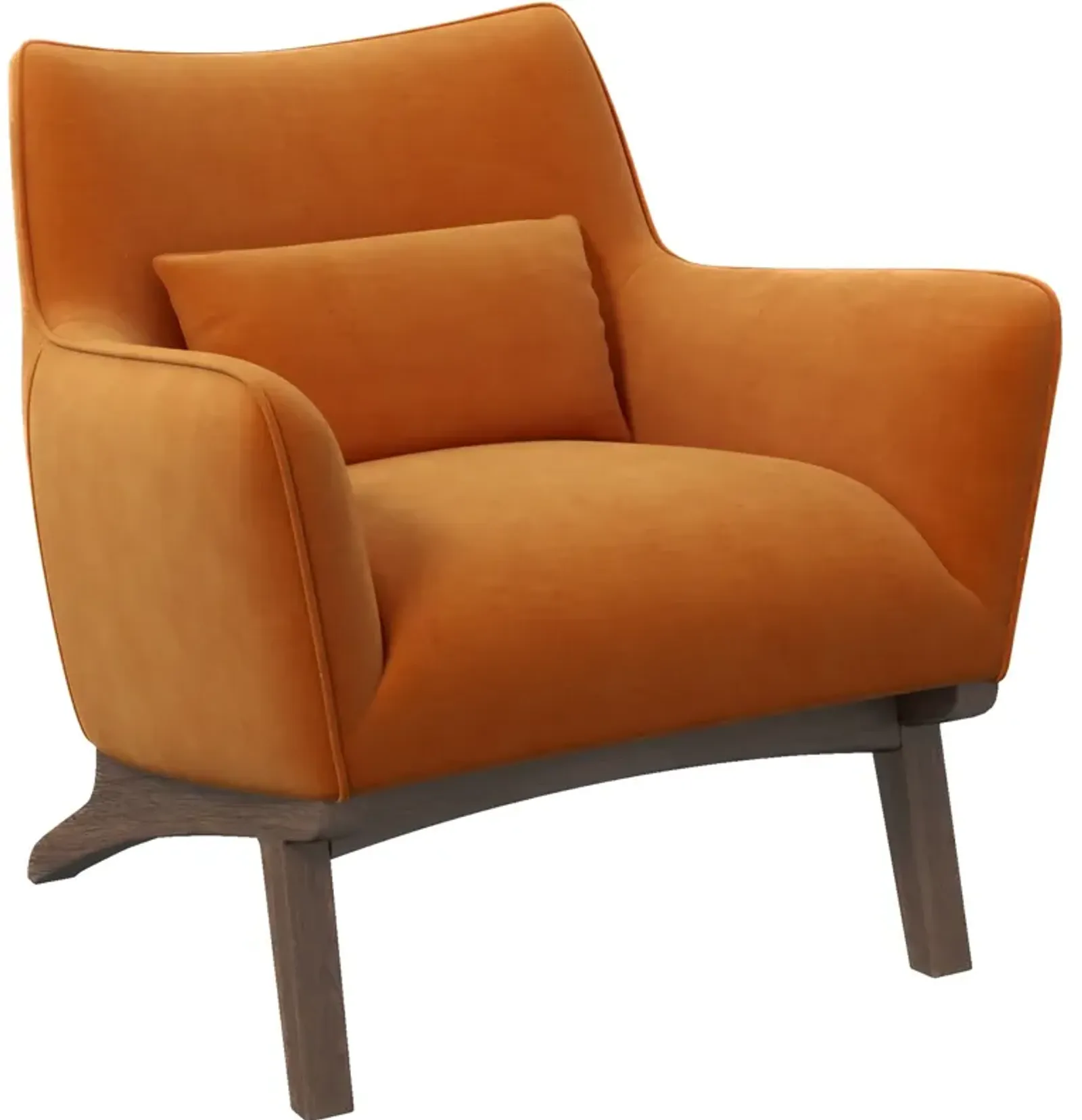 Casper Burnt Orange Velvet Lounge Chair