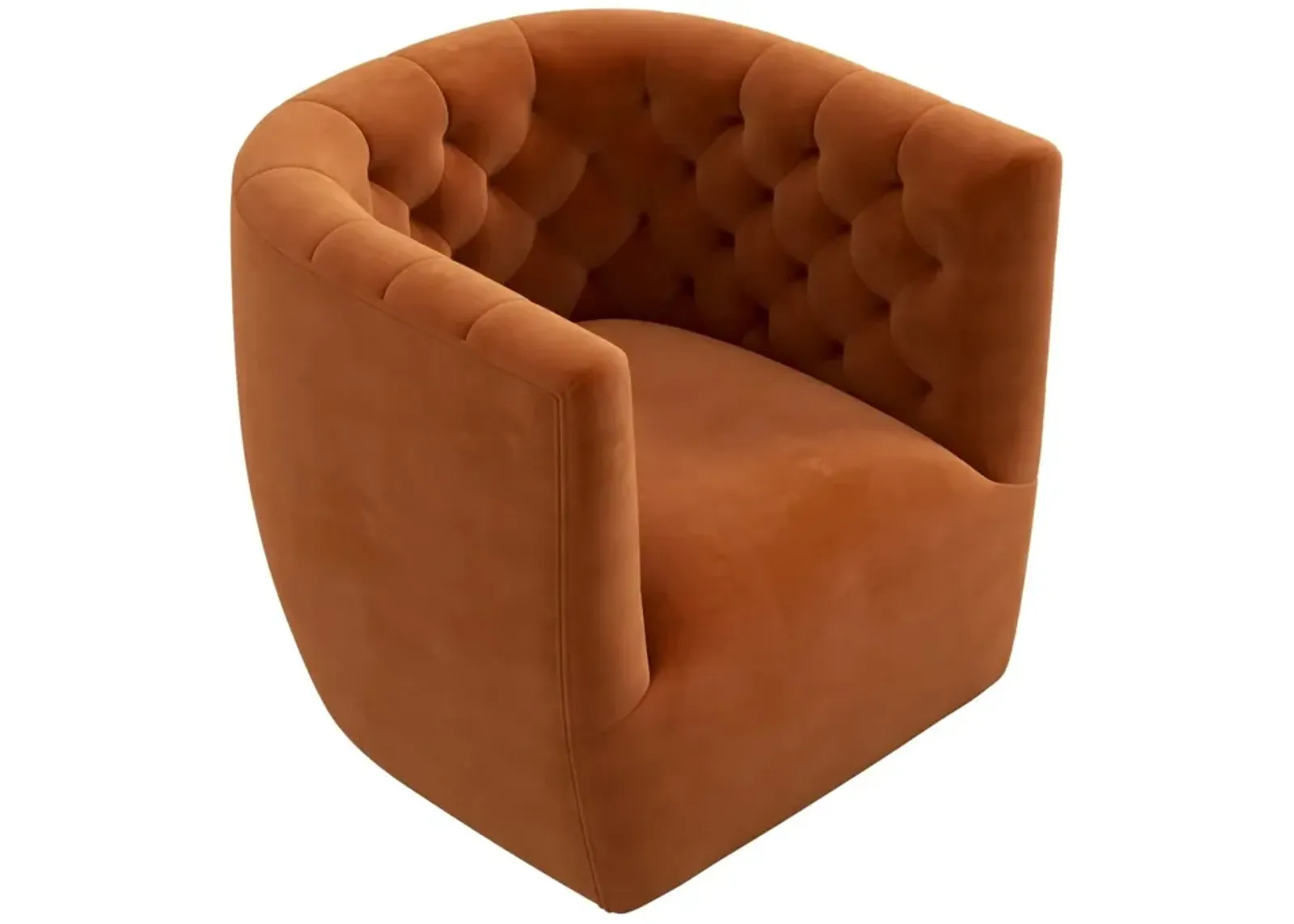 Lotte Burnt Orange Velvet Swivel Chair