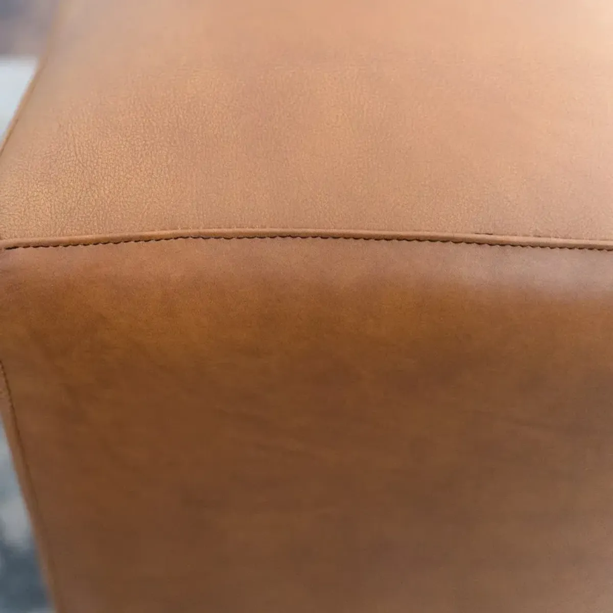 Sislo Tan Leather Ottoman