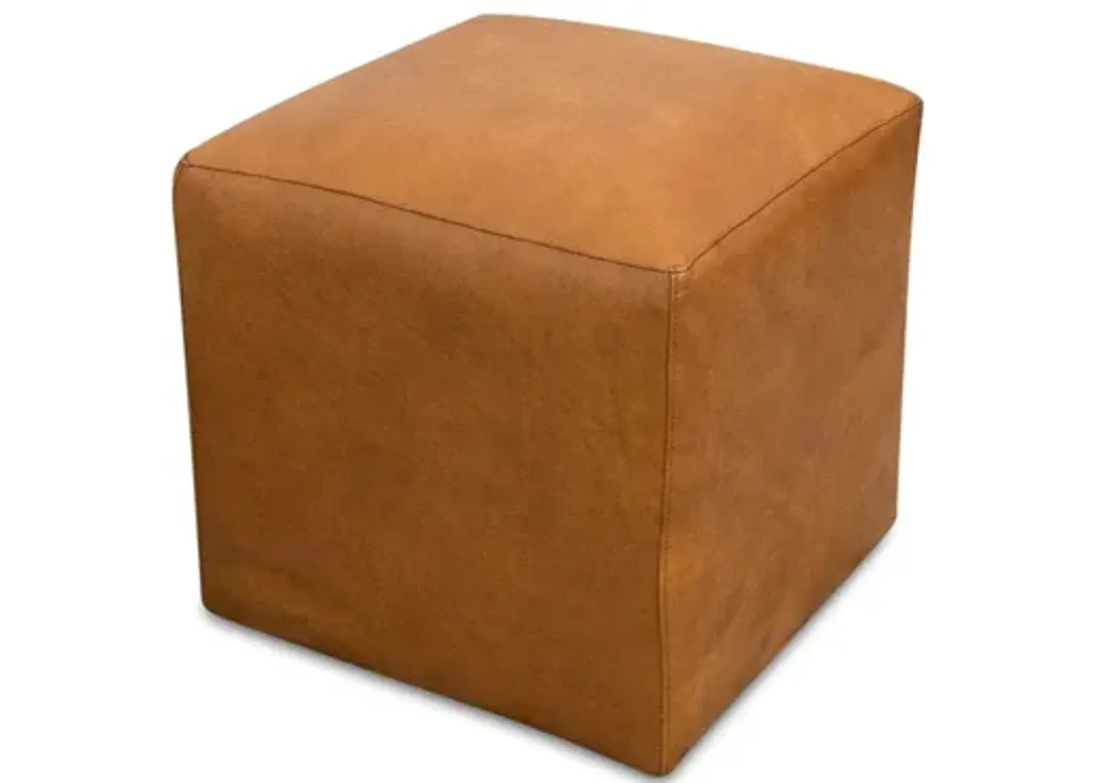 Sislo Tan Leather Ottoman