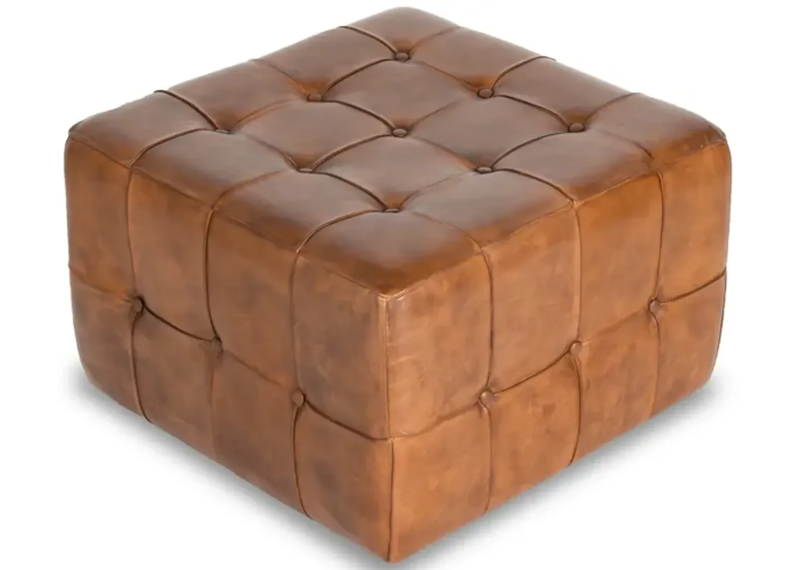 Bunta Antique Leather Large Ottoman