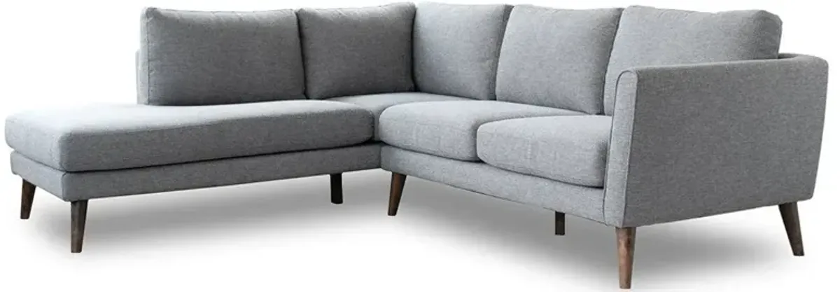 Bexley Grey Sectional Sofa Left Facing Chaise