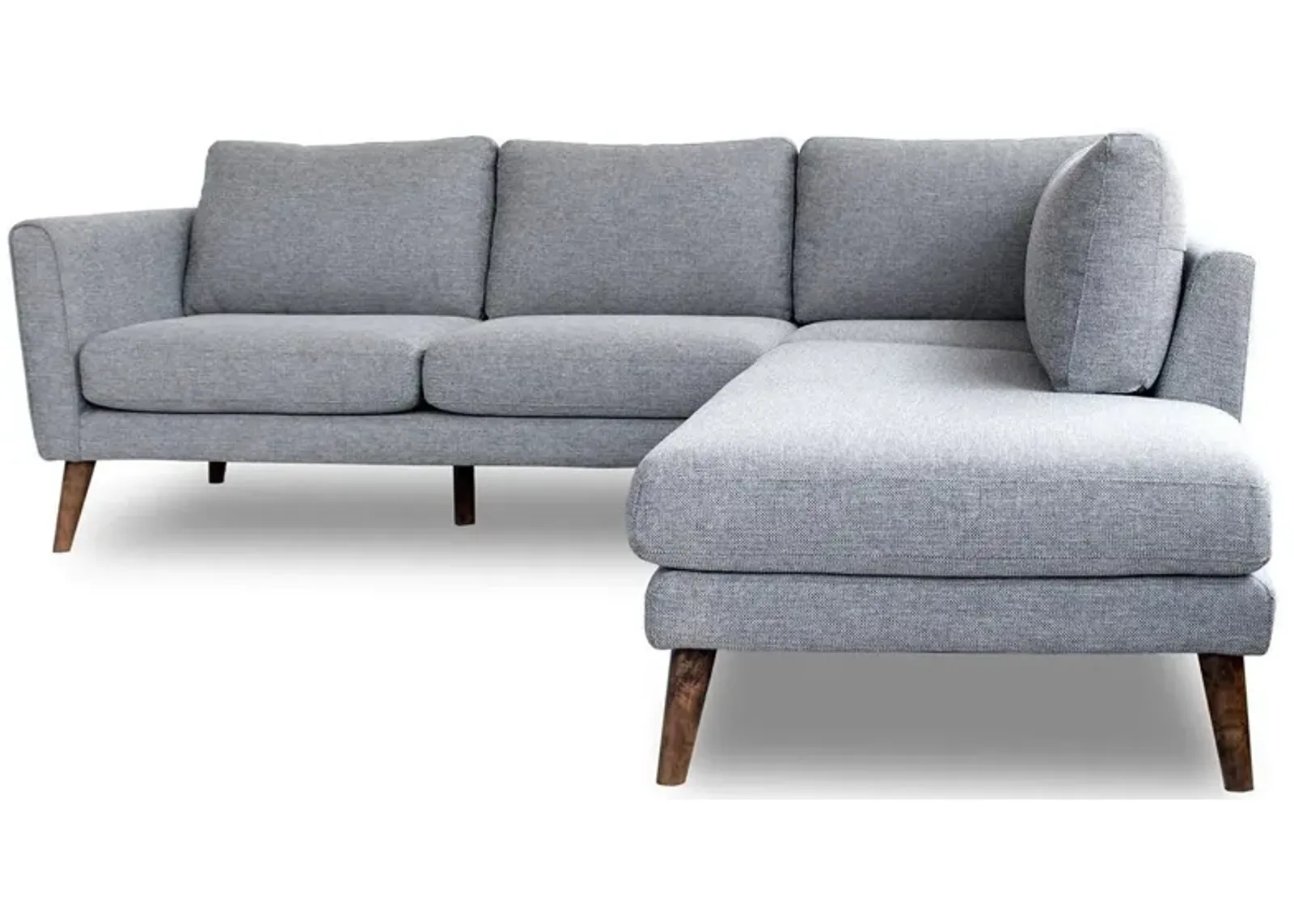 Bexley Grey Sectional Sofa Right Facing Chaise