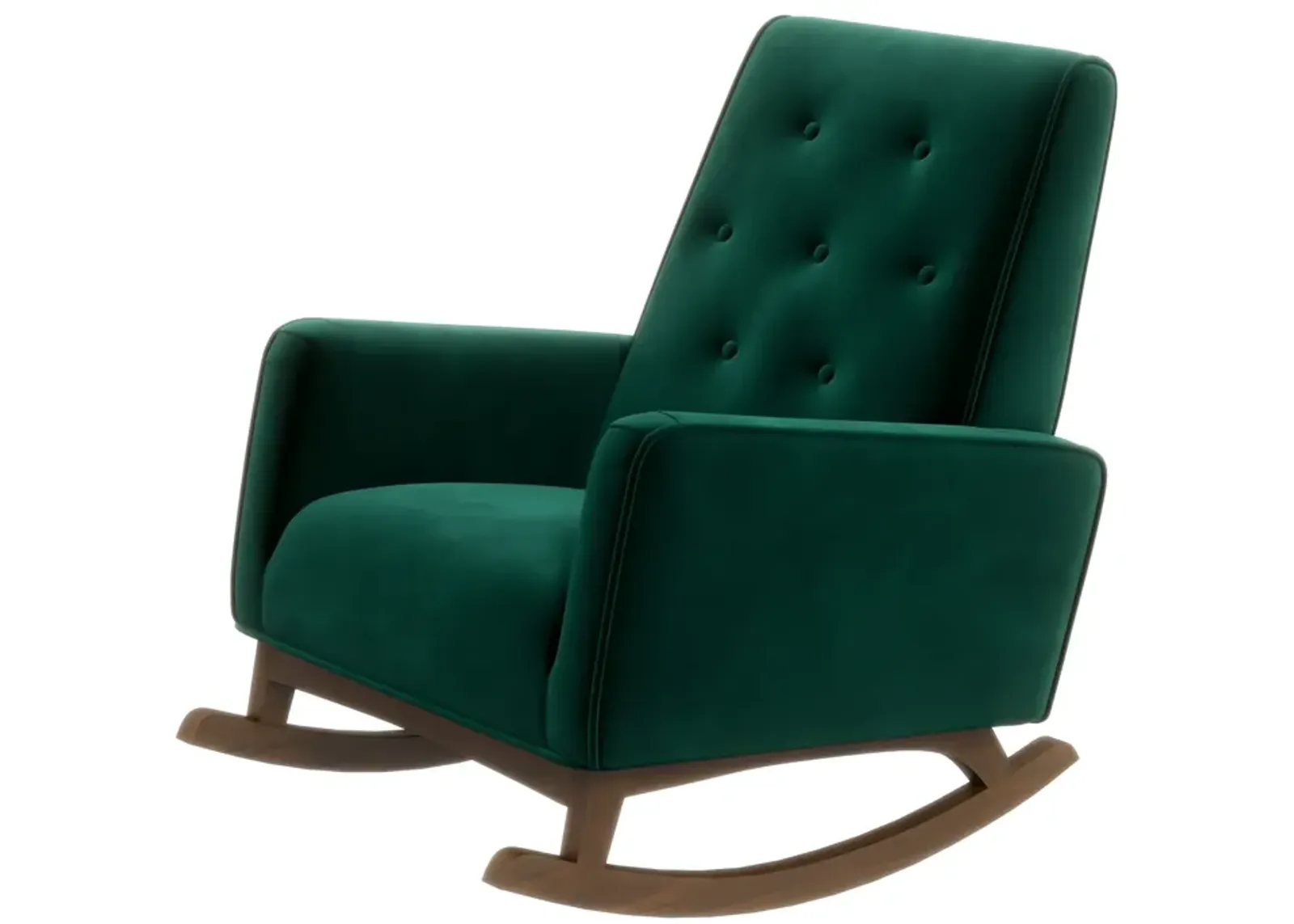 Windsor Green Velvet Fabric Rocking Chair