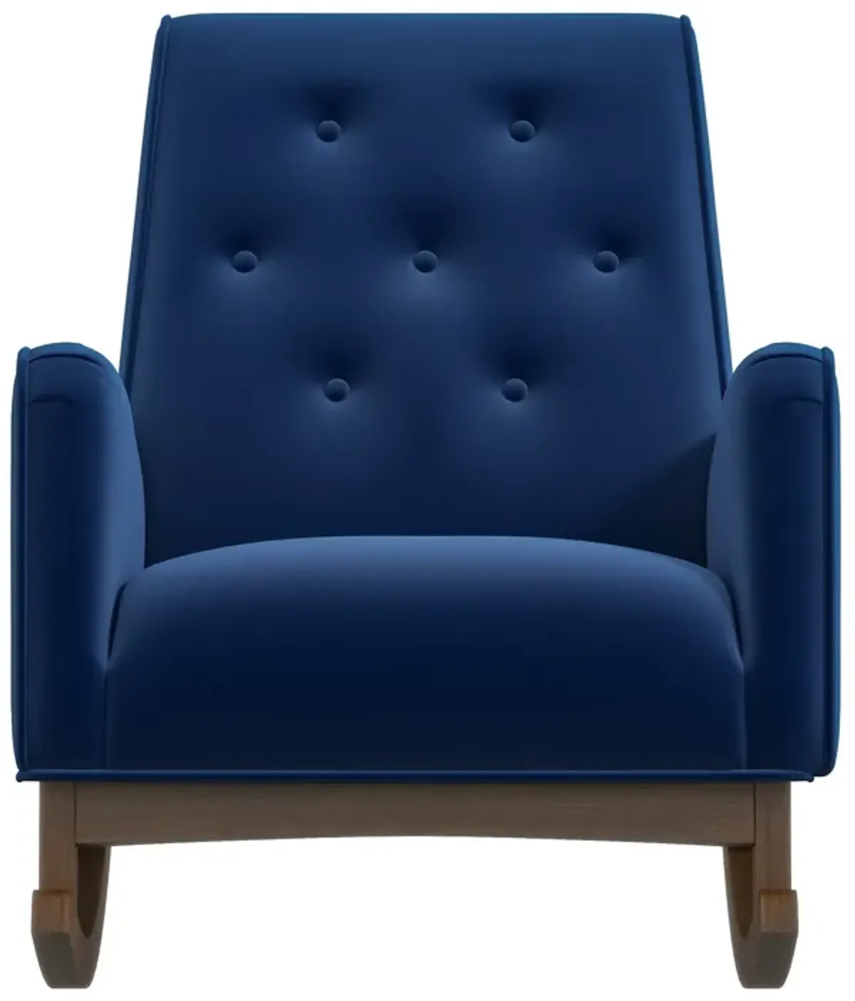 Windsor Dark Blue Velvet Fabric Rocking Chair