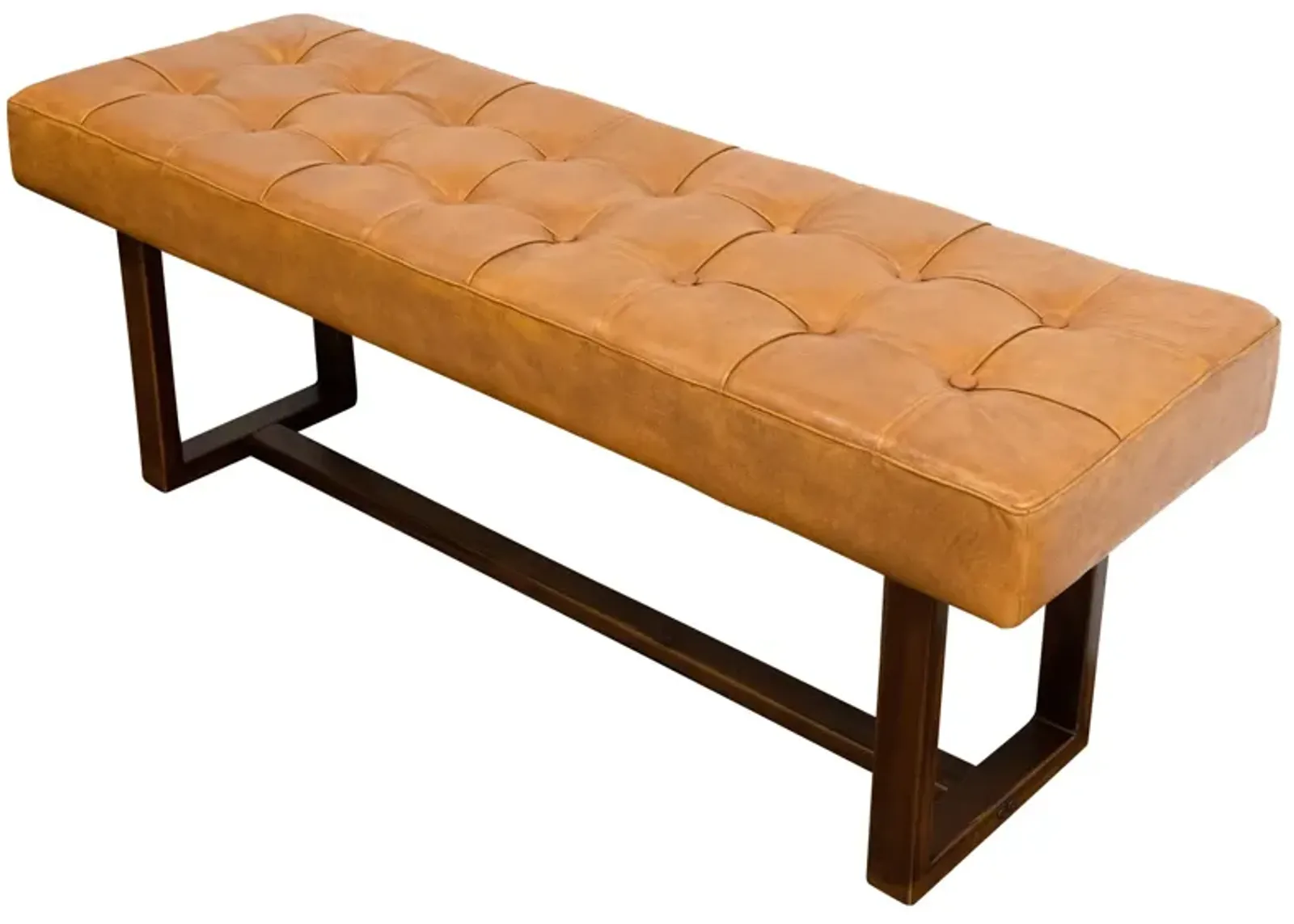 Sumba Tan Leather Bench