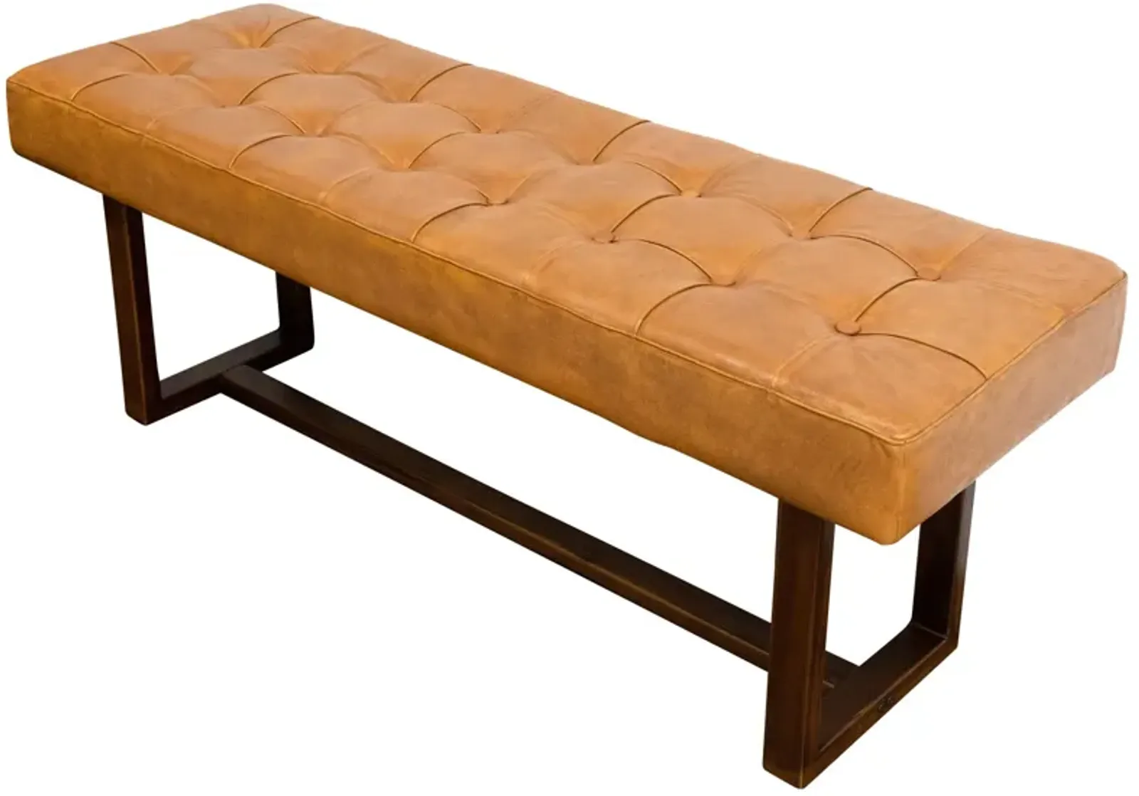 Sumba Tan Leather Bench