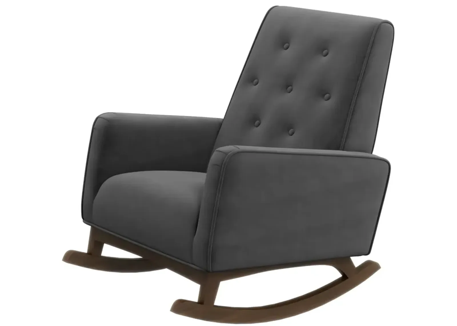 Windsor Dark Grey Velvet Fabric Rocking Chair