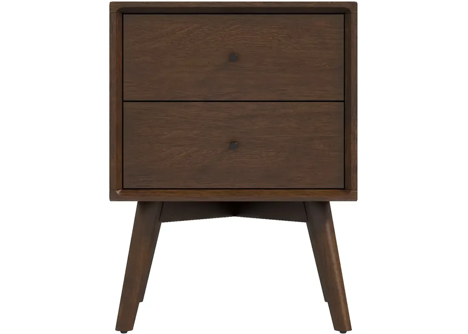 Noak Mid Century Modern Style Night Stand Walnut 2-Drawers