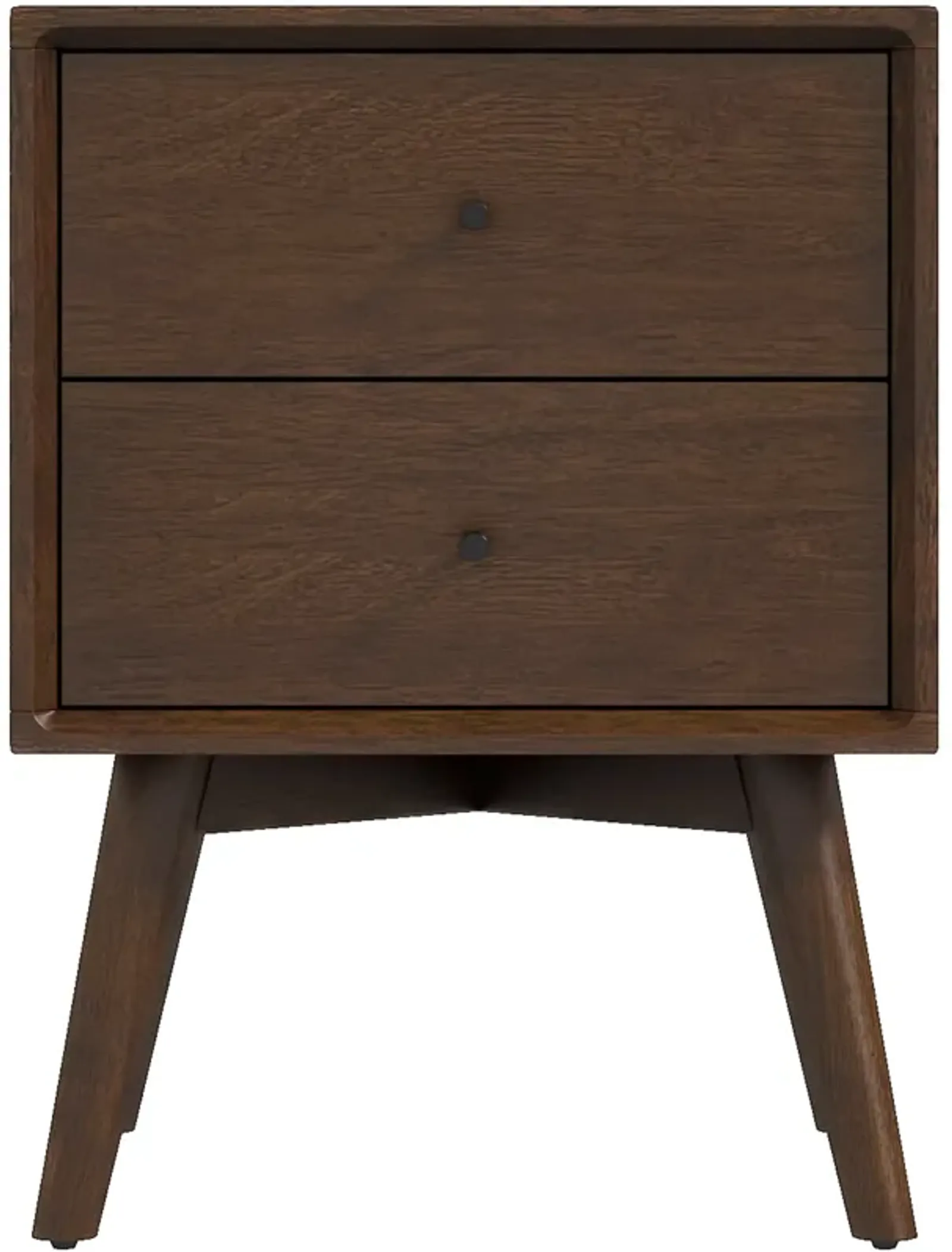 Noak Mid Century Modern Style Night Stand Walnut 2-Drawers