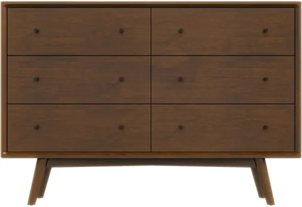 Noak Mid Century Modern Dresser 6 Drawer Walnut