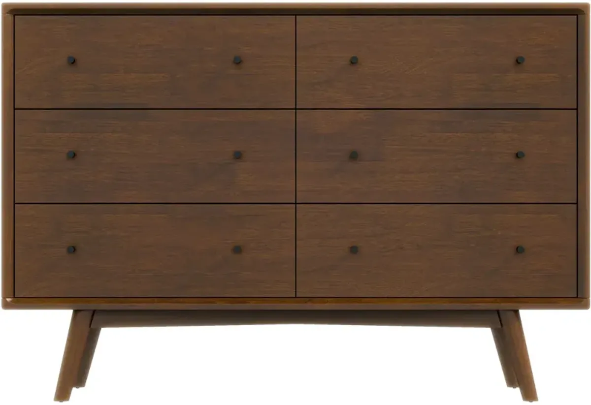 Noak Mid Century Modern Dresser 6 Drawer Walnut