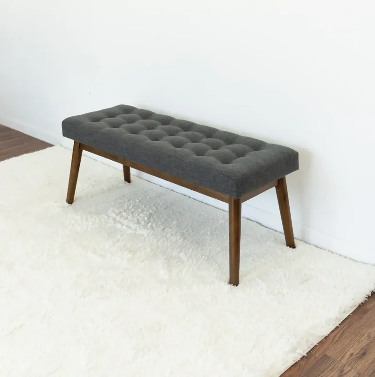 Julie Dark Gray Fabric Modern Bench