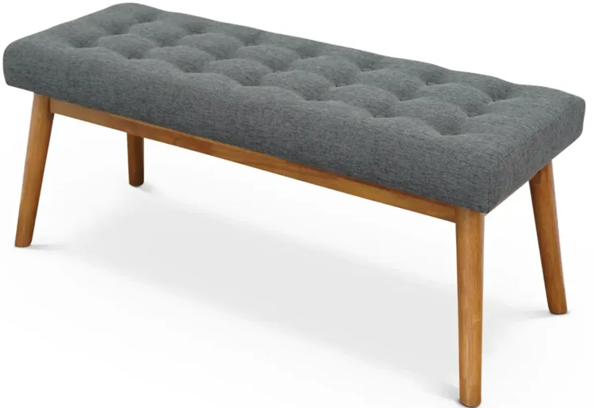 Julie Dark Gray Fabric Modern Bench