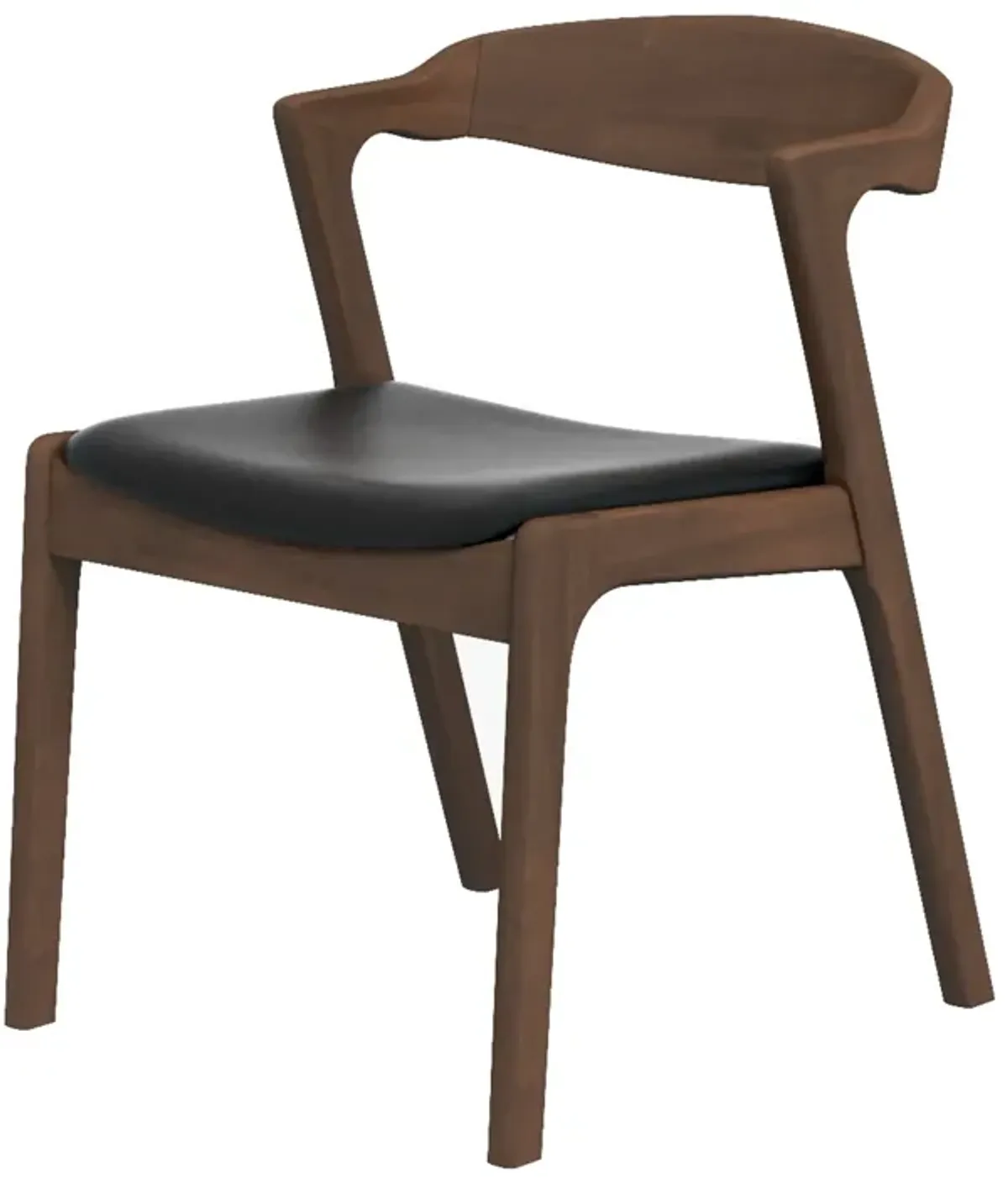 Reggie Dining Chair Black Leather Set of 2