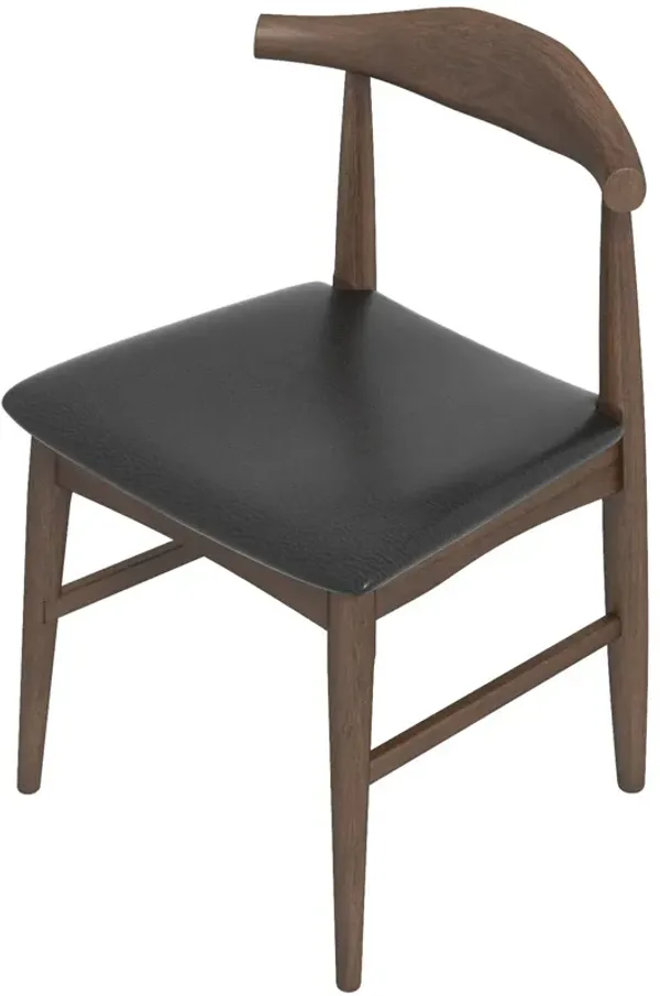 Winston Dining Chair Black Leather Set of 2