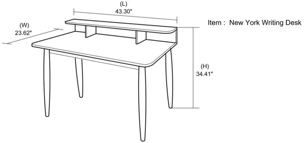 Times Home Office Desk Black Top