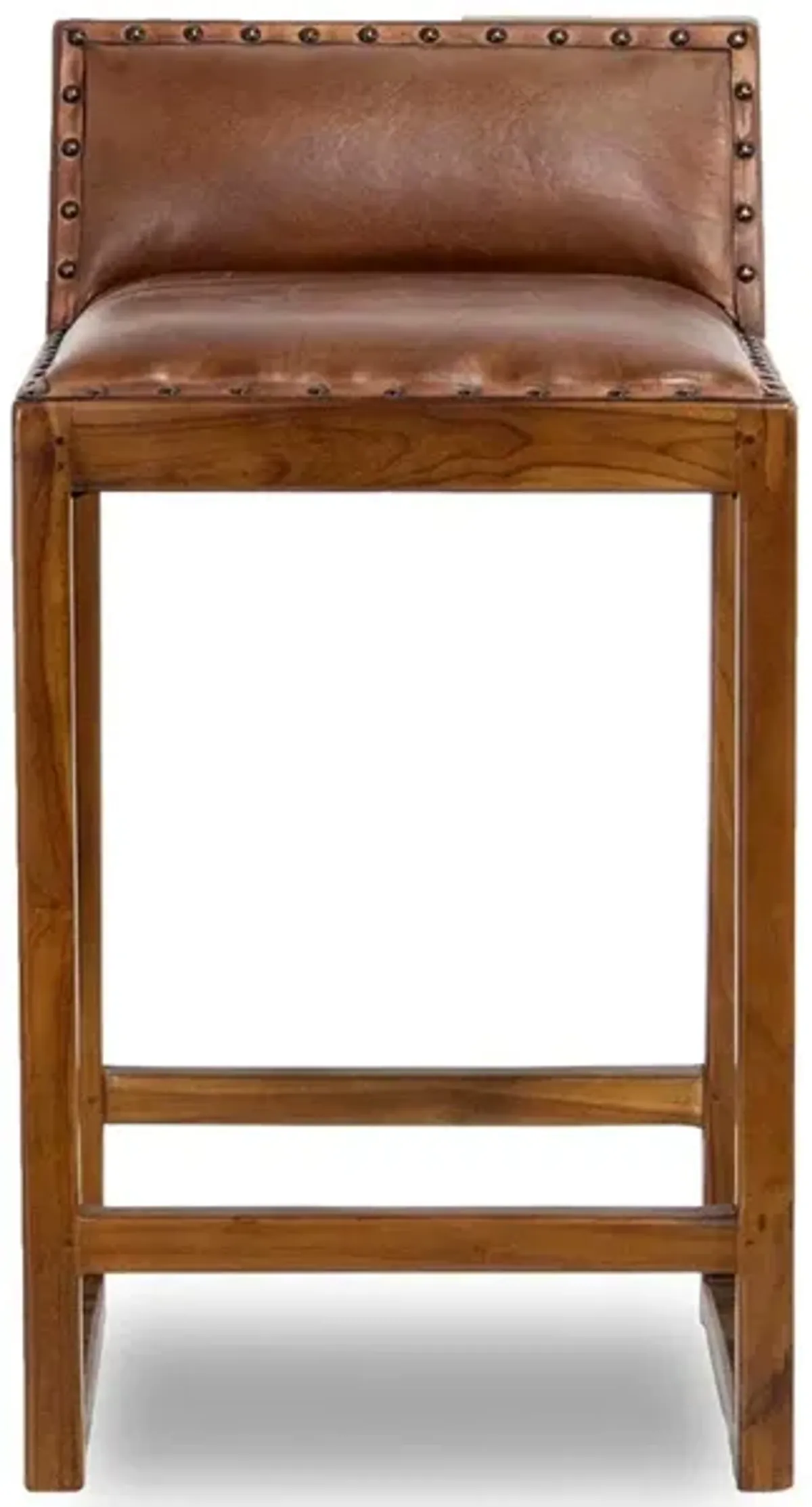 Ataya Genuine Leather Counter Stool (Tan)