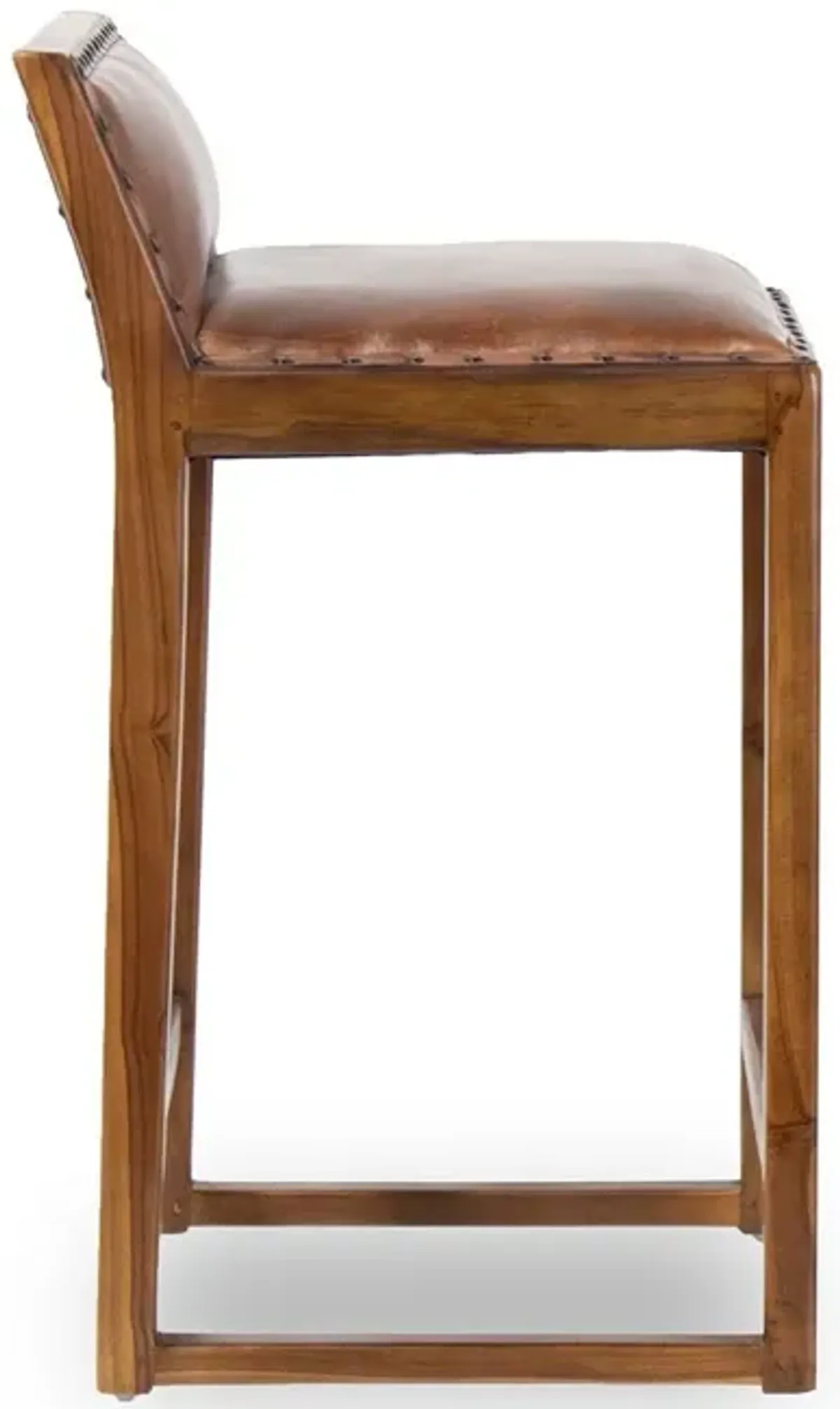 Ataya Genuine Leather Counter Stool (Tan)