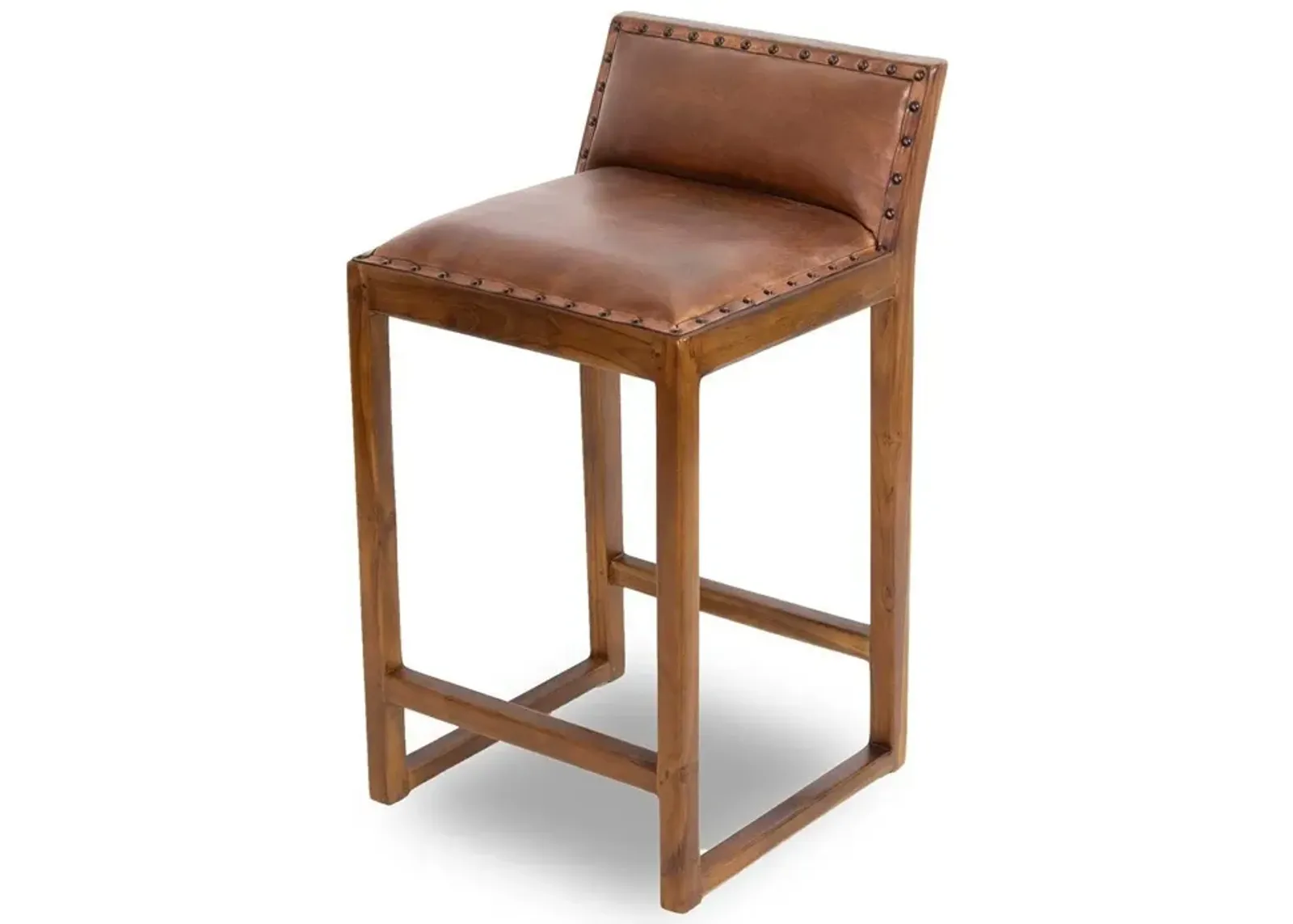 Ataya Genuine Leather Counter Stool (Tan)