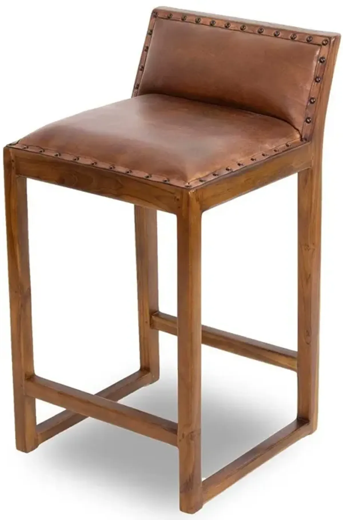 Ataya Genuine Leather Counter Stool (Tan)