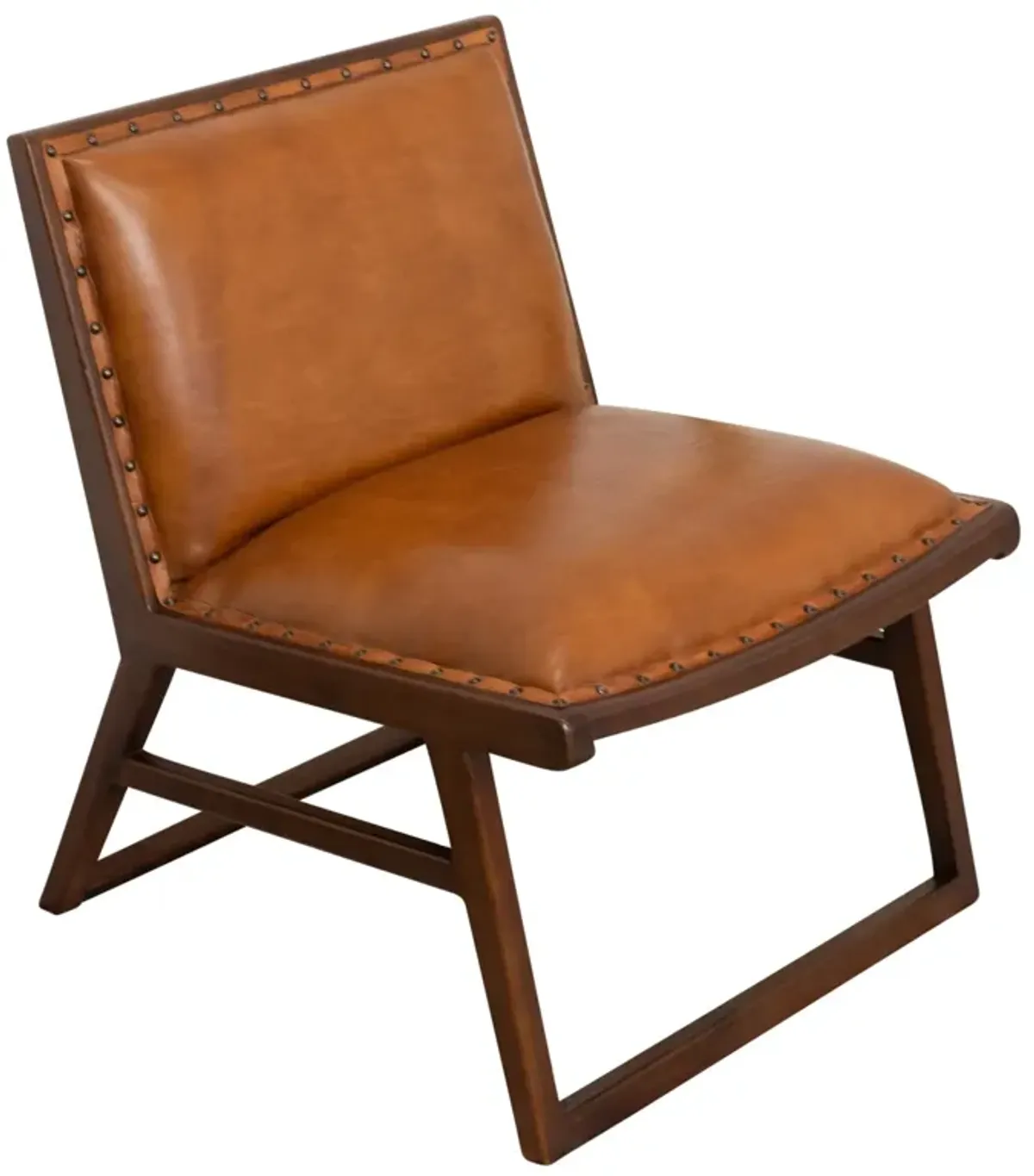 Pohan Leather Lounge Chair - Tan