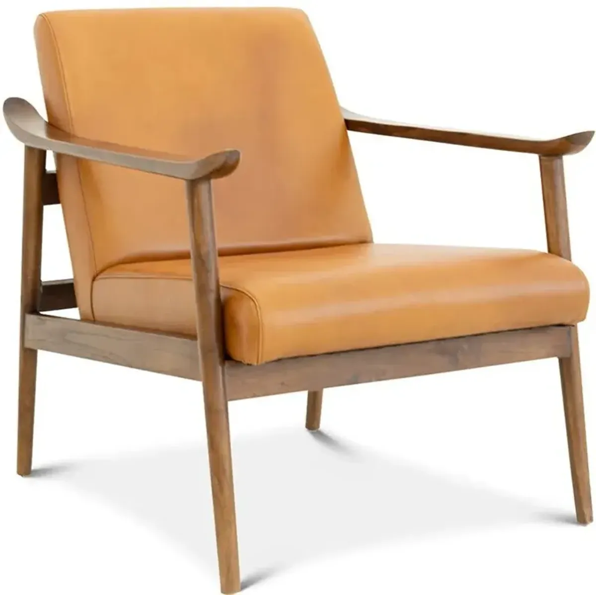 Mameda Tan Leather Lounge Chair