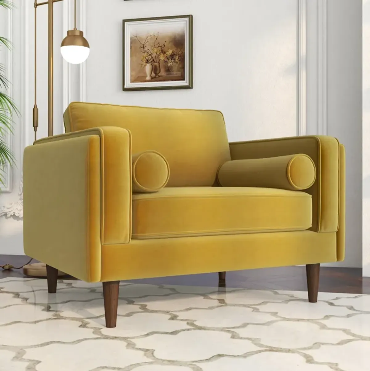 Fordham Gold Velvet Lounge Chair