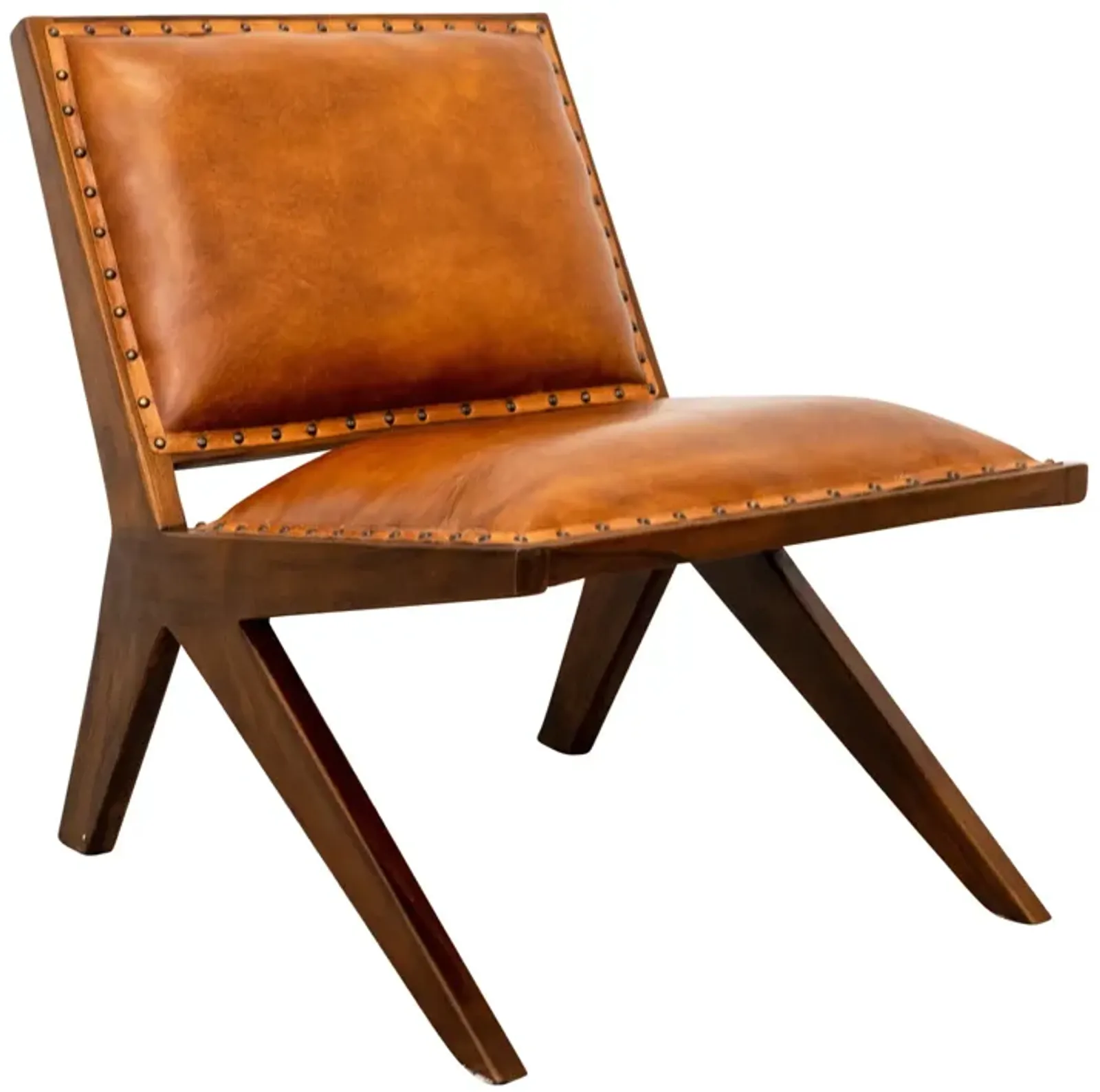 Samaloni Antique Tan Leather Lounge Chair