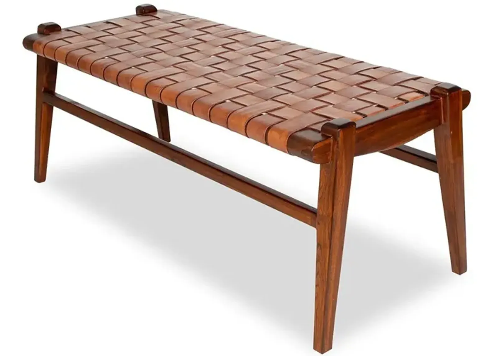 Salazar Tan Leather Bench