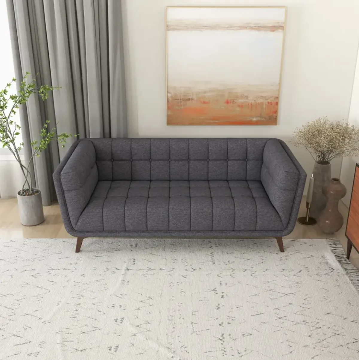 Kano 78" Seaside Grey Fabric Sofa