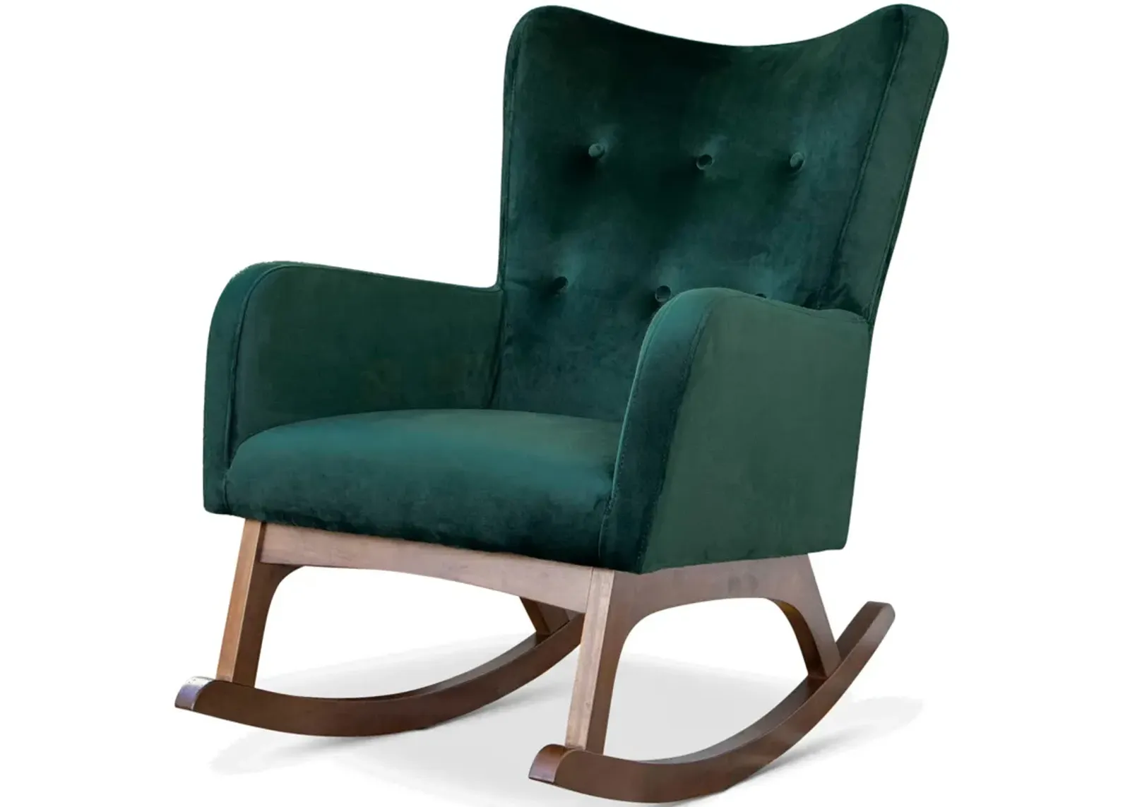 Charlotte Green Velvet Fabric Rocking Chair