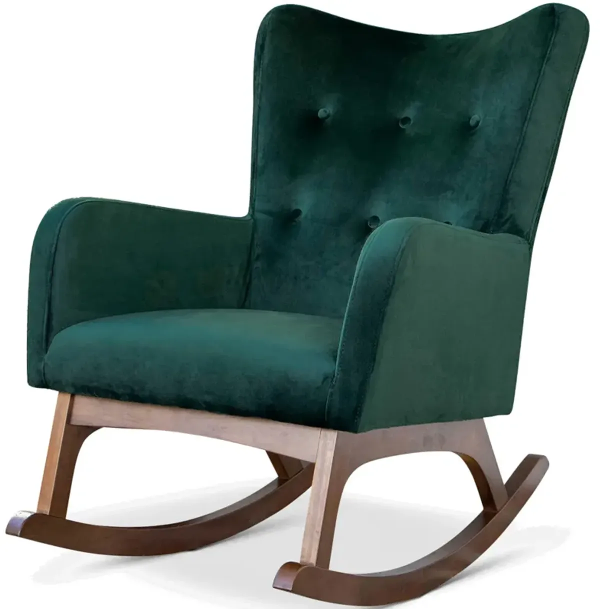 Charlotte Green Velvet Fabric Rocking Chair