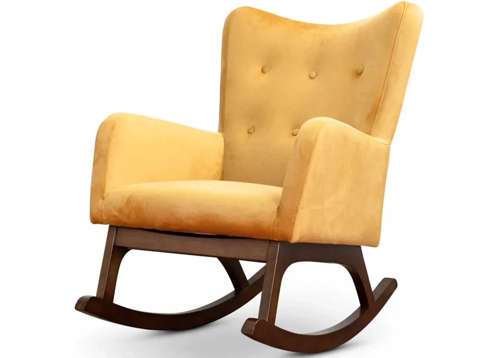 Charlotte Yellow Velvet Rocking Chair