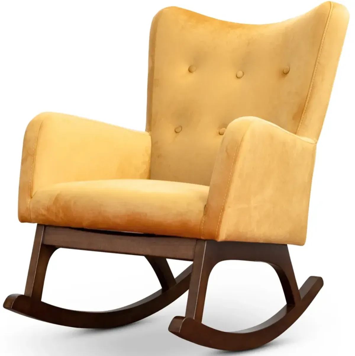 Charlotte Yellow Velvet Rocking Chair