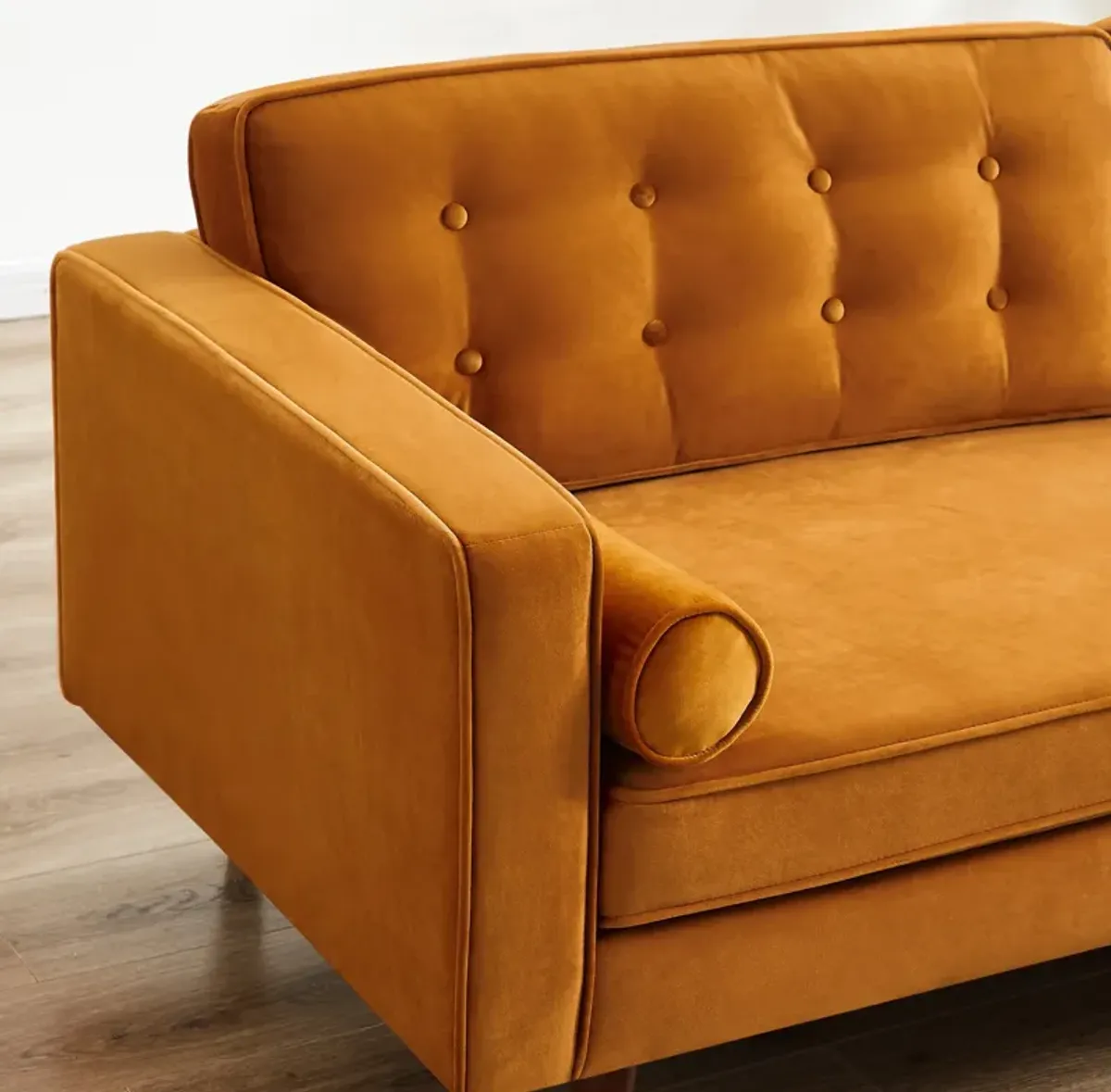 Kirby Burnt Orange Velvet Loveseat