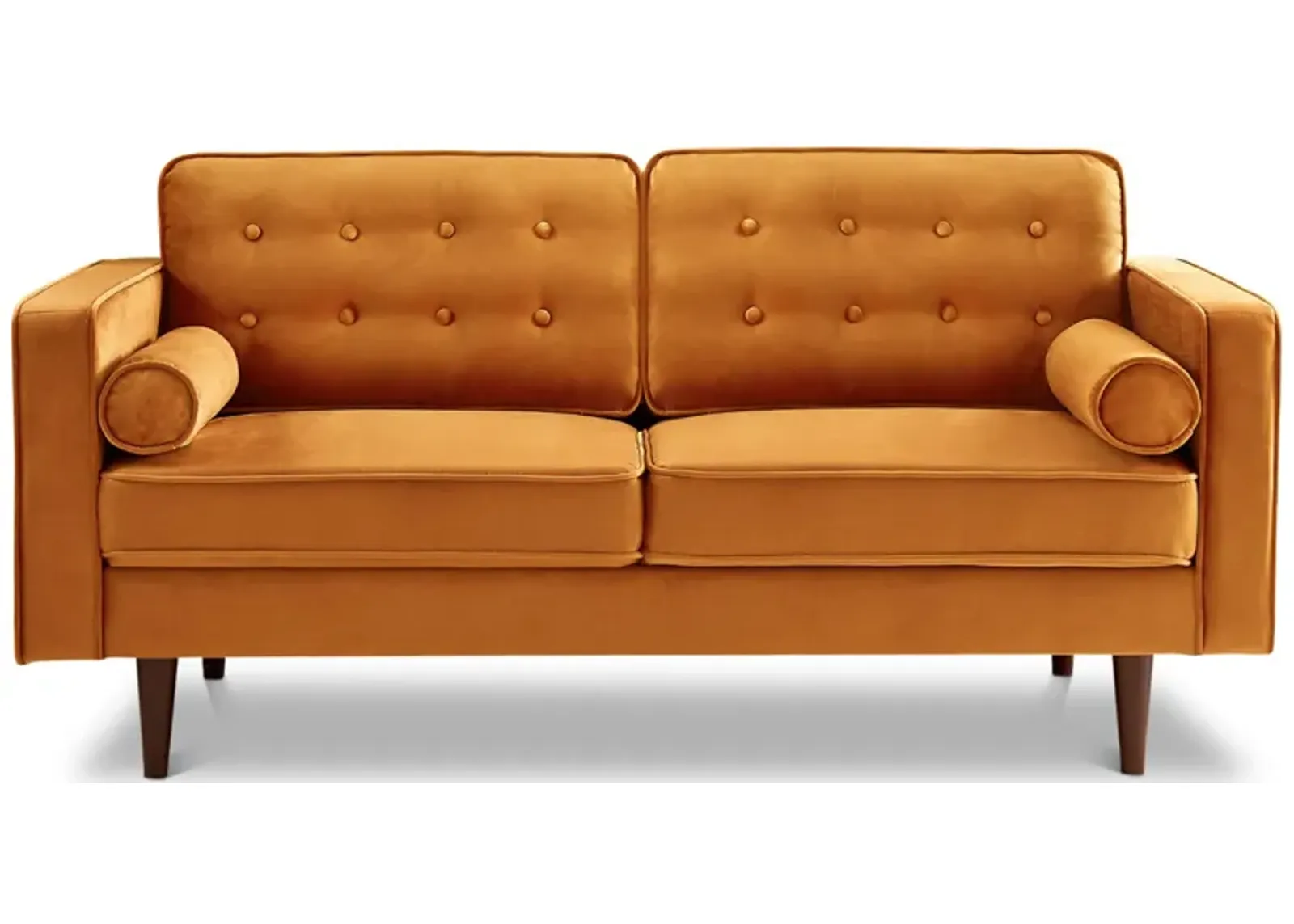 Kirby Burnt Orange Fabric Loveseat