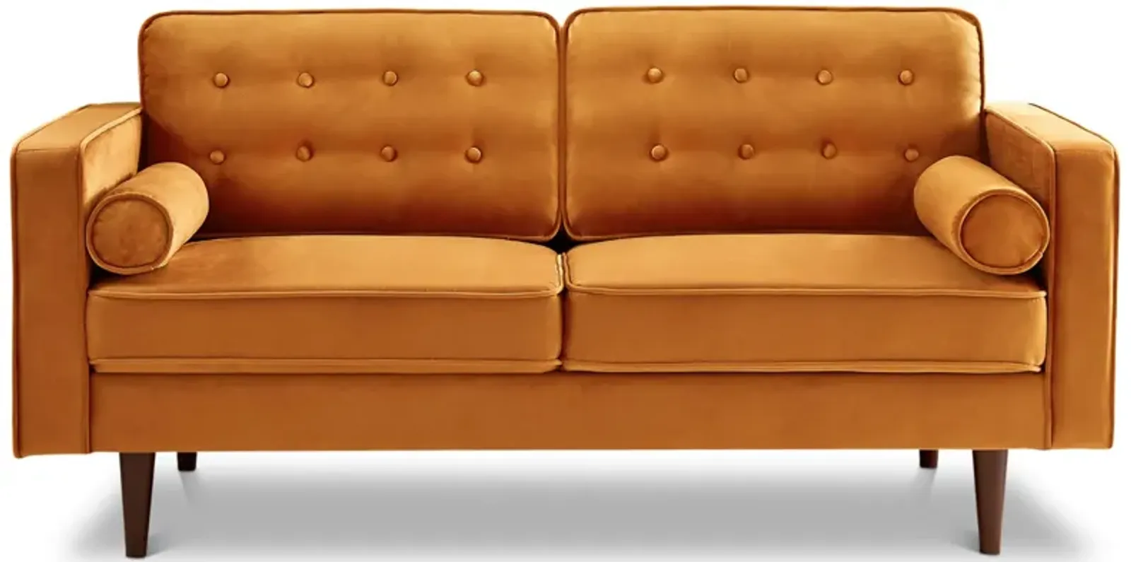 Kirby Burnt Orange Velvet Loveseat