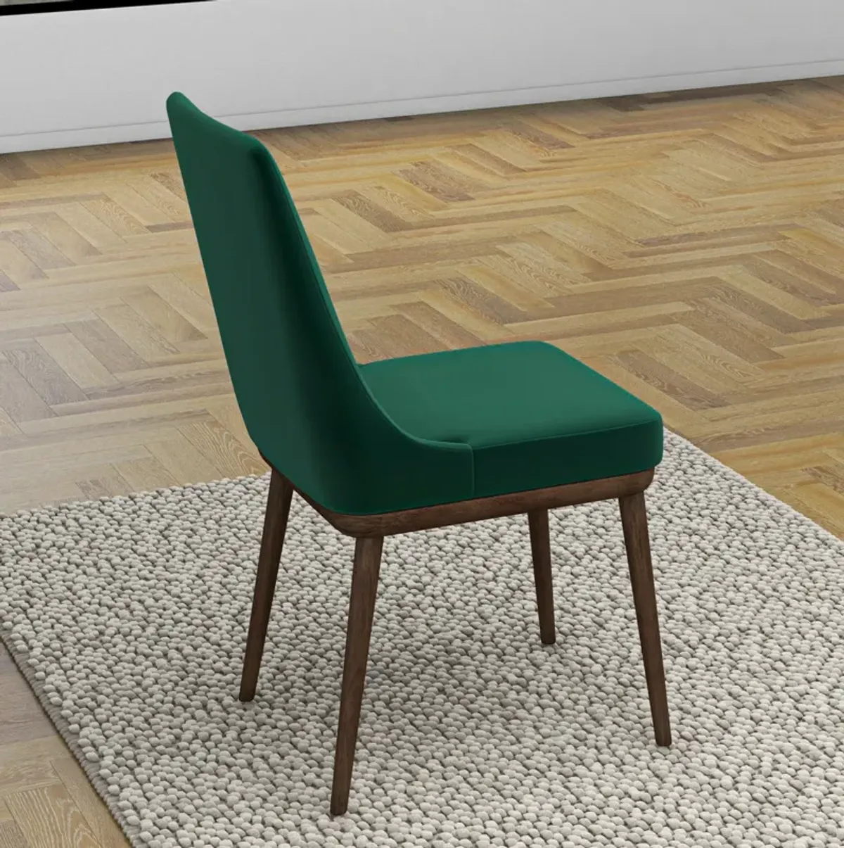 Brighton Dining Chair Emerald Green Velvet Set of 2