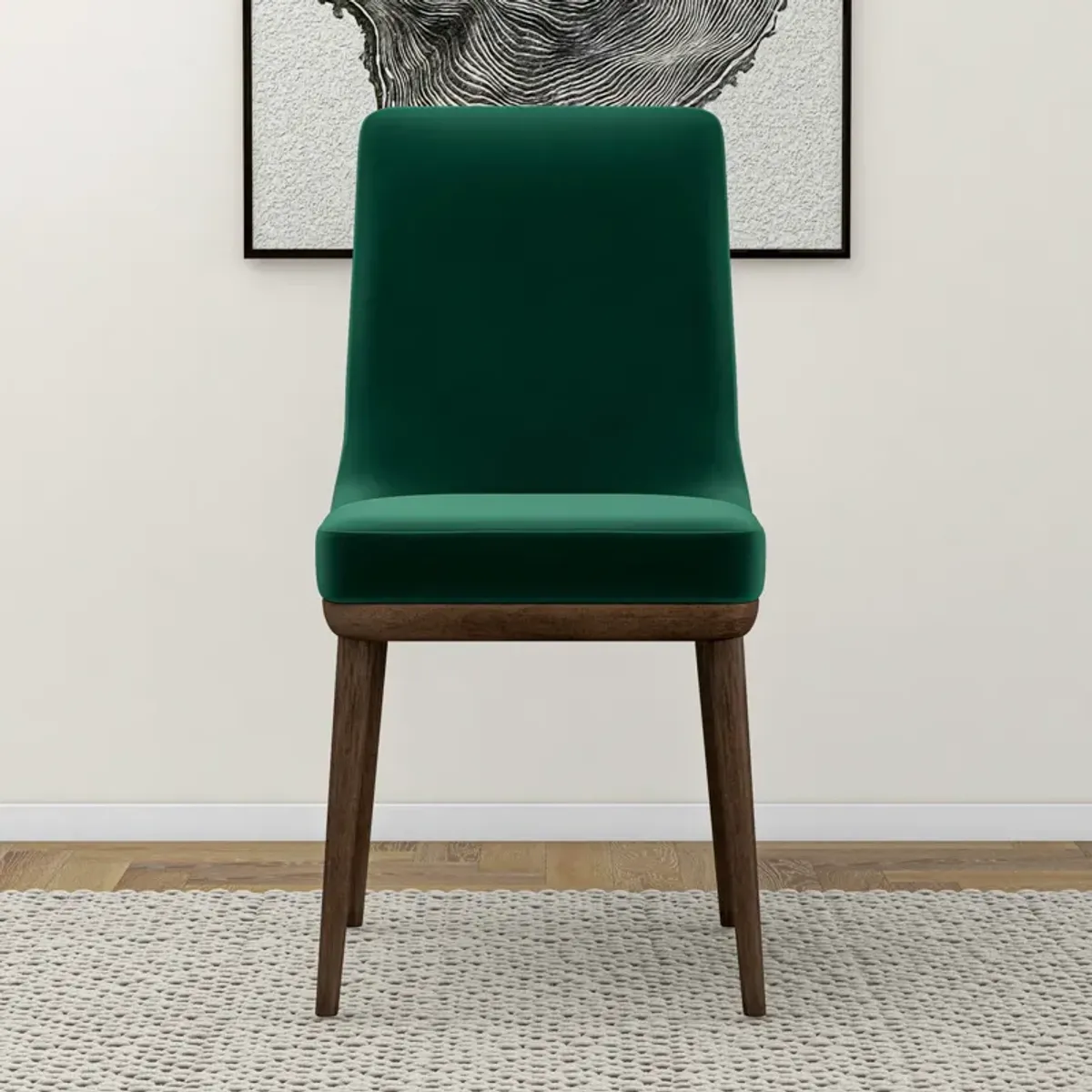 Brighton Emerald Green Velvet Dining Chair Set of 2