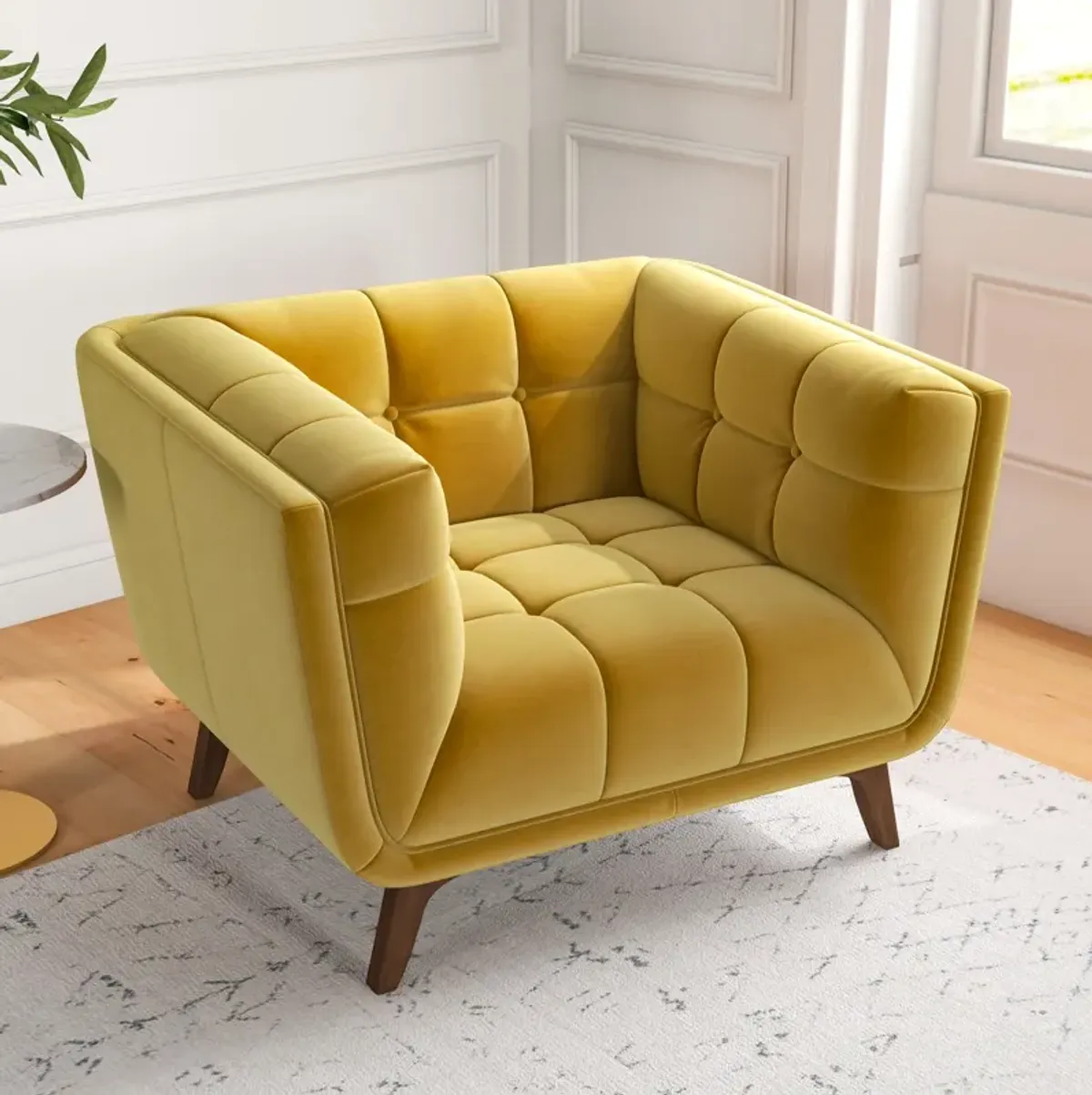 Kano Gold Velvet Lounge Chair