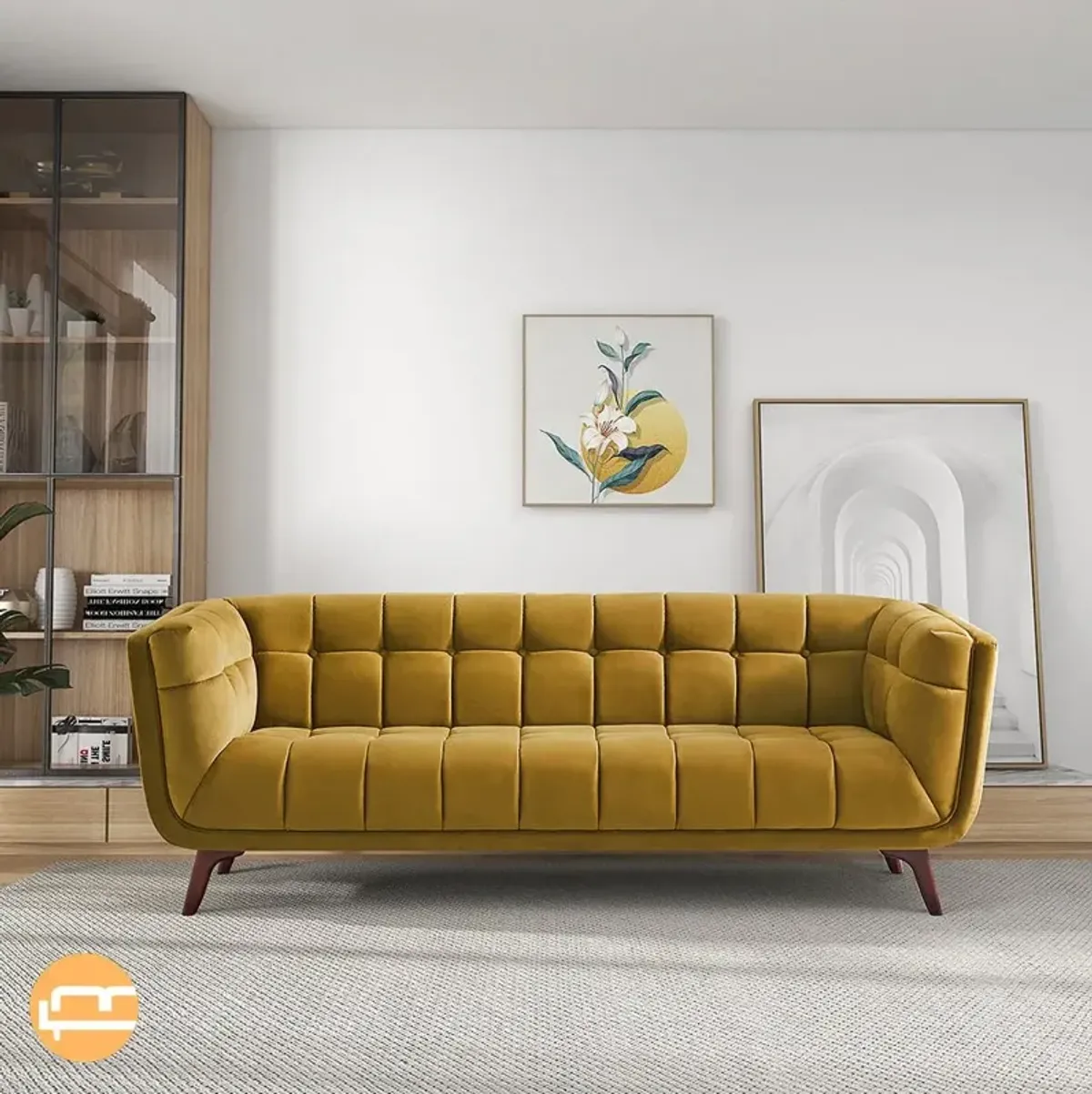 Kano Gold Velvet Sofa